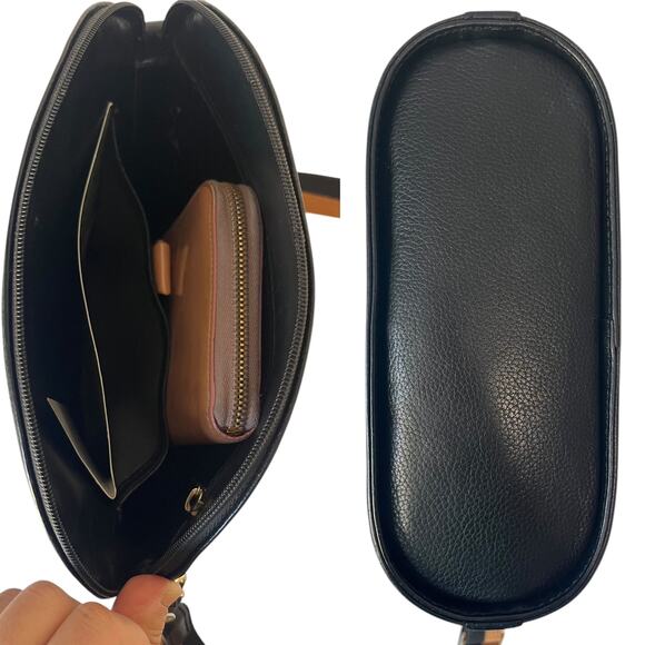 Longchamp Vintage Le Foulonné Black Leather Crossbody Bag Y2K 2000s Era France - Picture 7 of 10